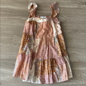 Patterned boho style babydoll dress